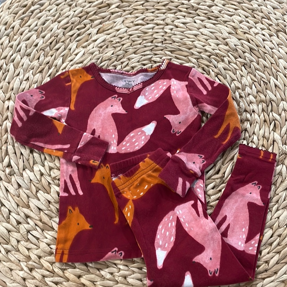 Carters 24 months fox pajamas